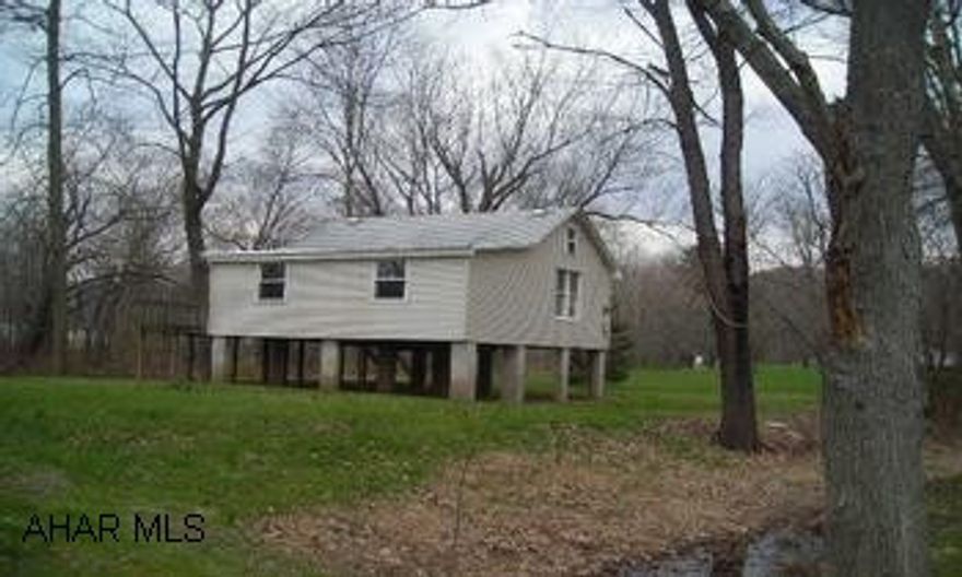 3+ acres of privacy on Dunnings Creek, vinyl sided, owner to put tin roof on, nwr bead board, well maintained, electric heat, accessible and usable attic space.