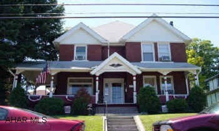 Duplexed, turn-of-the-century, 2 story brick home.  Located on Park Ave. in R. S.  across from the Spring Dam . 2 BR, LR, Kit, 1 Full Bath on each floor .Many updates. Sunroom addition to 1st floor. Great view from wrap-around front porch.  Det garage.    Currently duplexed, turn-of-the-century 2 story brick home.  Located on Park Ave. across from the Spring Dam in Roaring Spring.  2 BR, LR, Kit, 1 Full Bath on each floor.  Could be converted back to a single family dwelling.  Many updates.  Sunroom on 1st.  Det. garage. Close to YMCA and R. S. Park/Ballfield. No showings until 7/12/04.