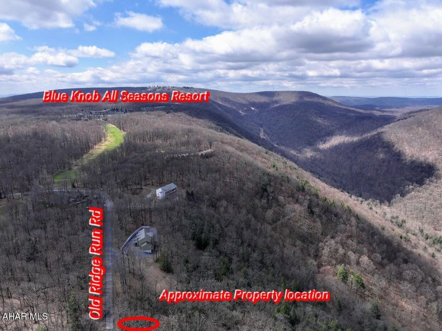 Breathtaking views are yours to enjoy at Blue Knob! 
This remarkable .60 acre parcel offers an ideal setting for your dream home or getaway. Water, Sewer and Electric already available on the property. 
HOA Lot Owners - $125.00 a year 
Homeowners - $425.00 a year SKA Membership Dues include: Road maintenance Snow plowing of the roads Access to: Dumpsters for trash Outdoor pool Tennis court Biking and hiking trails Clubhouse Bar and Grille (open ski and golf season) Indoor pool, sauna and hot tubs for a reasonable fee. Golf Course for fees posted on blueknob.com Snowshoeing Downhill and Cross-Country Skiing for fees posted on www.blueknob.com Fun, excitement, beauty, activities, wildlife, relaxation - PRICELESS!

*******Pair this land with neighboring MLS# 78400 to create a spacious .88 acre property***