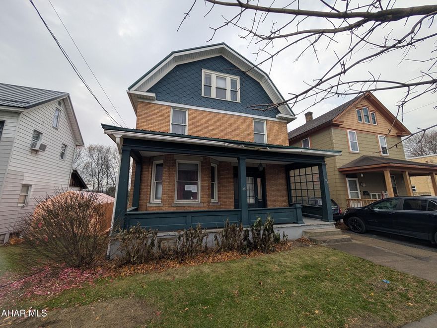 Ebensburg brick two-story home features nicely sized kitchen with center Island, beautiful entry foyer, formal living room and dining room plus first floor laundry/half bath. Three bedrooms and one bath upstairs plus finished attic (no heat) with 2 additional rooms. Semi-finished walk-out basement w/ 1/2 bath. Lots of potential! As-is sale, seller will make no repairs. Buyer to pay any required municipal sewer testing and/or repair escrow.