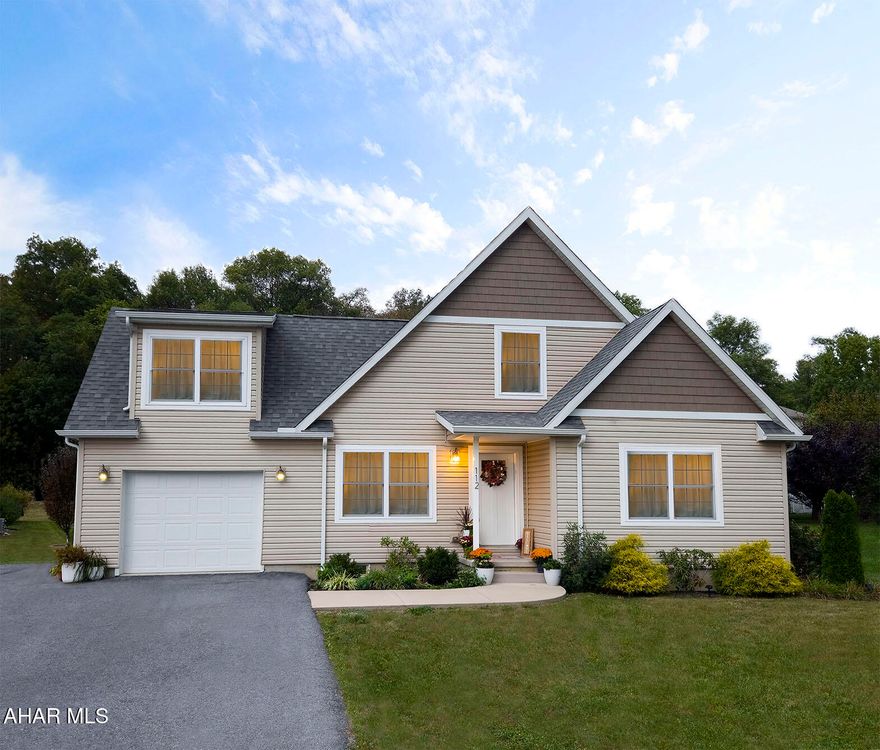 Newly build home in Hollidaysburg!  This custom built two story home in Old Town Village was built in 2021 and features an open concept floor plan, attached garage, a beautiful 1st floor primary suite with a walk in closet and en-suite bath complete with a double vanity! Upgrades include granite countertops, vinyl plank flooring, upgraded cabinets, recessed lighting, and upgraded fixtures throughout the home.  Seller is a licensed real estate broker.