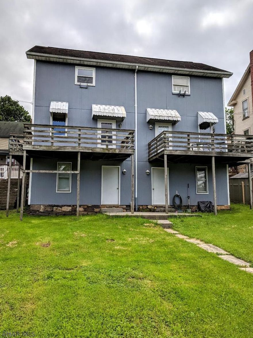 Two 2 bedroom, 1 bath rental units ready to be rented!  Duplex has large yard, carport with two spaces, in addition to a two car garage!  Located in Saxton Borough on a quiet street.  A great investment in an area that rentals are always needed!  Call your Realtor to setup an appointment to see the property!