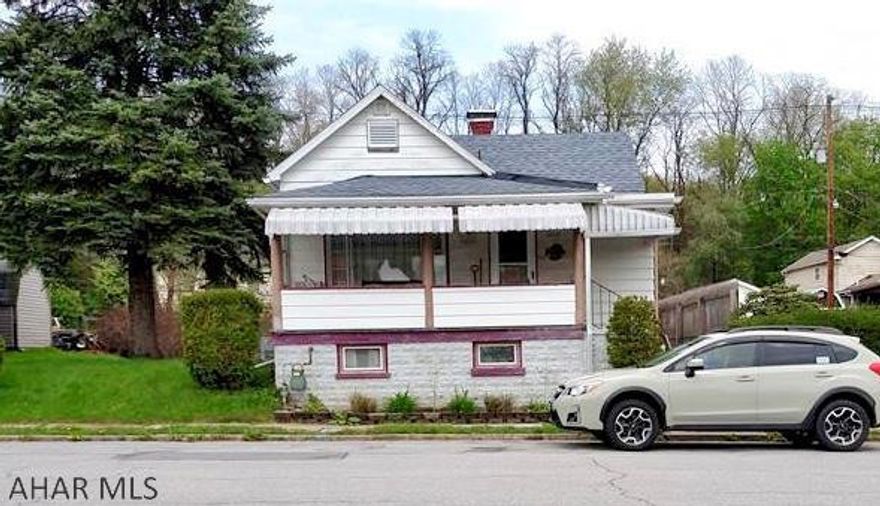 Apartment-sized, 1-2 bedroom, 1-story home for $57,500. Covered front porch, back patio, central air, newer roof, nice location, fenced section in back yard, and a new hot water tank. Perfect for 1 or 2 people.