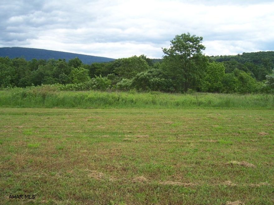 Option of city sewer may be available, you can check with King and East St. Clair Twp. municipal authority. Property is mostly flat and approx. 1 to 2 acres of woods.  Nice building area. Near I-99.