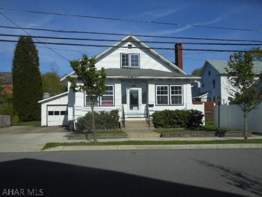 Rare find in Borough of Ebensburg, 4 bedroom, 2 bath home. 1st Floor has 2 bedrooms, full bath, kitchen, dining room, living room with fireplace and built-in book shelves, hardwood floors. 2nd Floor has 2 bedrooms with carpet, full bath, basement has family room with wet bar, laundry and storage. 1 Car garage, fenced in yard, closed in front porch, call listing agent for showing today!