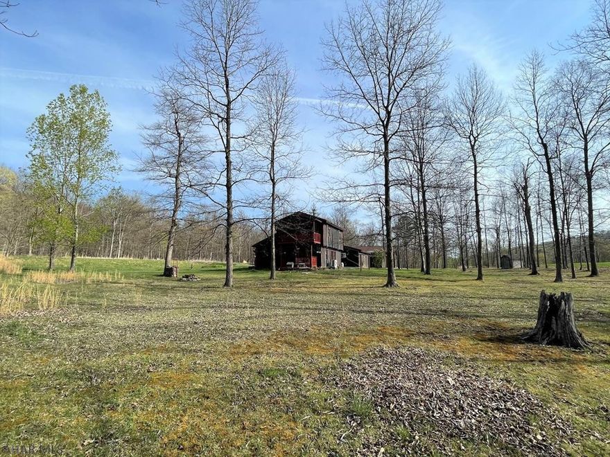 Surround yourself with serenity & nature!!! This property offers 10 acres with 3 ponds, woods, & ADJOINS State Game Lands. The home has a LR, Kit, DR, office, mud RM, 2-full baths & 2-bedrooms. Wood burning stove, mini-split heat pump system, well & private septic system. Large detached pole built garage that is insulated, has radiant floor heat, double overhead doors, a lean-to & exterior storage room. There's a summer kitchen that is insulated, has a concrete floor, mini-split heat pump, pellet stove, & water (great for gardeners or home craft brewers). Additional storage shed with overhead door. Conveniently located between Bedford, PA & Cumberland MD. Close to Rocky Gap & the Omni Bedford Springs. Excellent getaway for hunting or hiking or live full time & just relax!!!!