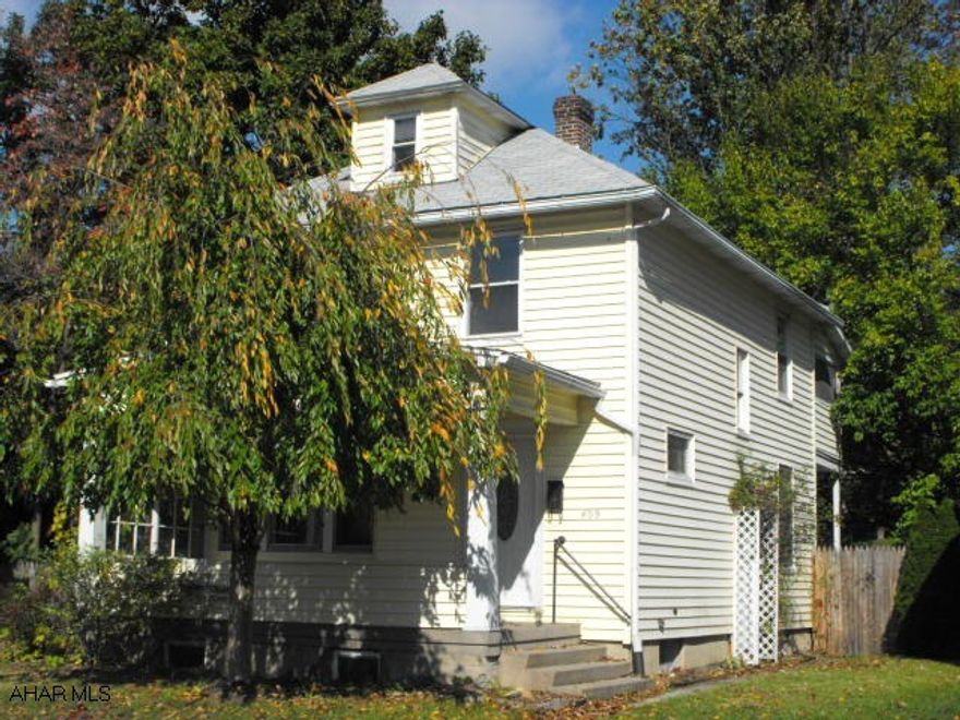 Large home with natural woodwork, stained glass windows, & hardwood floors.  Needs TLC, but could be a showcase.  Large fenced lot. 2nd floor porch is very private.