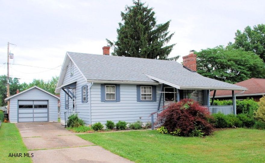 Really cute home with beautiful hardwood floors. New roof 2013.  Large, heated, finished room on second floor could be third bedroom.  Ceramic tile extra shower in basement.  One car detached garage.  Laundry currently located on main floor in bedroom for accessibility but seller will move back to basement if  buyer wants.