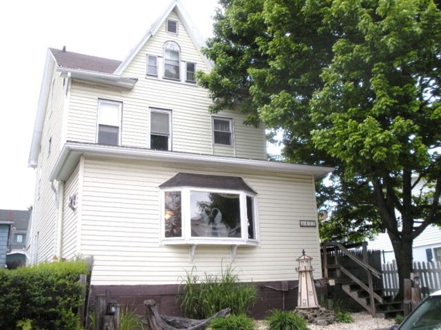 East end neighborhood to call home!  3 bedroom, 1.5 bath, 1st floor laundry and that's not all!  The large open living room with gas fireplace is a great area to entertain friends and family, the large bay window allows for lots of natural light.The oak kitchen has lots of storage and all the appliances are included, there is also a breakfast bar.  You will want to relax in the large jet tub in the full bath.  The second floor has 2 bedrooms, the main bedroom has a large closet.  The 3rd bedroom is located on the 3rd floor.  The fenced yard and large rear deck are great additions to this home and the storage shed can house all your lawn equipment.