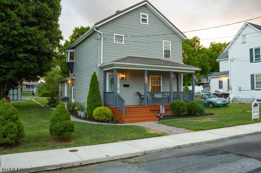 Completely remodeled and updated two-story home in Bedford Borough. First level complete with a living room, a kitchen featuring Hickory Cabinets, Granite Counters and Tile Backsplash, dining room, large laundry room and full bath.  The Second level offers three bedrooms, bonus room and a full bath. Walk-up attic for storage for all of your storage needs. Updates include metal roof 2015, vinyl siding, windows, new kitchen, updated bathrooms and fresh paint throughout.  Large level yard with alley access.