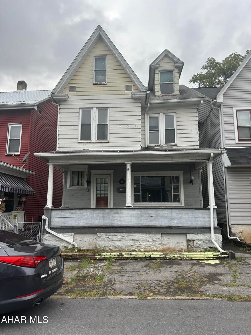 Calling all Investors. This home has a lot of potential with some TLC and a few fixes. Features a large living room, dining room, kitchen and bathroom on the first floor. Upstairs features 4 rooms and a bathroom along with a large attic that was converted to a bedroom.  New front and back door doorknobs and deadbolt were installed recently. Sold as/is.

TOP OF THE BASEMENT STEPS FLOORING IS NOT SAFE. PLEASE USE CAUTION.