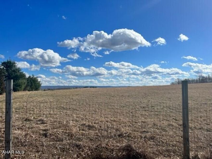 This property consists approximately 35 acres of tillable ground, open fields and hunting ground.  Gorgeous views, gazebo, 7 hunting stands, 3 ponds all spring fed and a creek.  Deer pictures were harvested from this ground.  Property has a PennDot approved ROW for driveway.  This would make a gorgeous place to build a home.