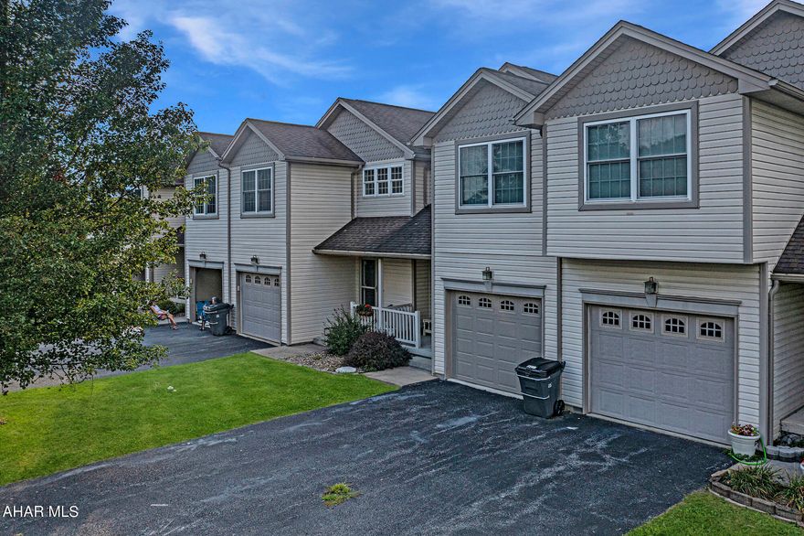 This fantastic two bedroom townhome with integral garage and off street parking is located across from the Scotch Valley Country Club. Both bedrooms have full en suite bathrooms and the laundry is conveniently located on the same floor. The kitchen is open to the living room which leads out onto a spacious deck. Enjoy magnificent views watching the sunset over the mountains. Finished basement adds additional living space. Hollidaysburg Area School District. Location, location, location. Check out our 3D virtual tour and schedule a showing today.