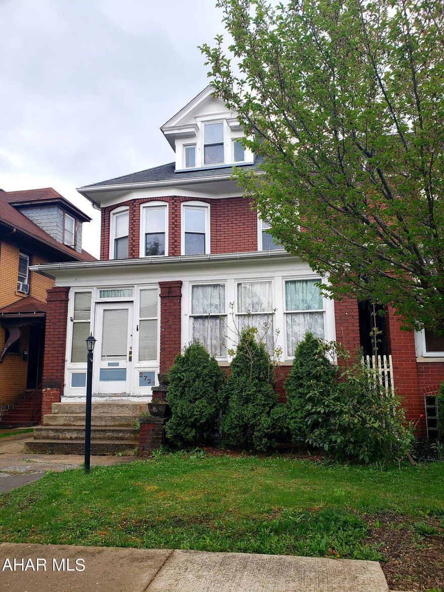 Brick beauty on Broad Ave for sale! Perfect as a single family home, or it has great rental history for investors. This home features original woodwork and wood floors throughout, as well as some stained glass and decorative windows. The attic is finished and with heat added could be a 4th bedroom with a bonus room or huge walk in closet. With some cosmetic touches this home will really shine! Make it yours today!