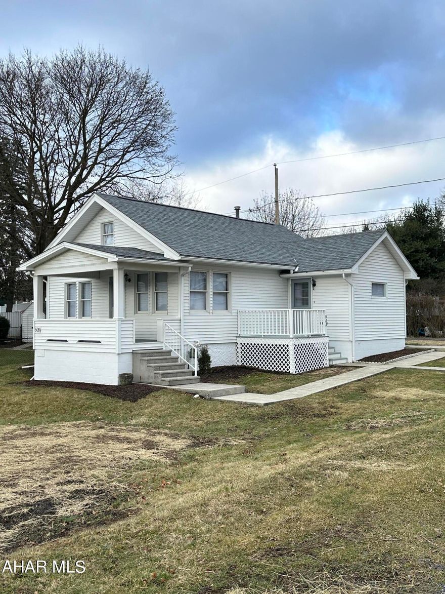Cozy 2 Bedroom, 1.75 Bath house ready for someone to call home. One story living on a corner lot located in the East End area of Altoona. Seller completed updates to include all of the following new items:  electric fireplace, roof, central air conditioning, flooring, hot water tank, kitchen cabinetry, granite counter tops, sink, faucet, and appliances.