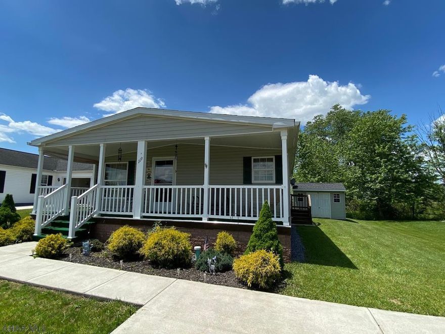 The perfect one floor living downsize! Two bedrooms, one full bath and open floor plan. Main floor laundry and no stairs! Located in the desirable 55+ community of Arrowhead Acres. Lot rent includes trash and for an additional fee you can keep your home maintenance free with lawn maintenance and snow removal. Newer doublewide manufactured in 2014 with new washer and dryer and dishwasher. All appliances included as well as window coverings, bar stools and shed. Set up your showing today!