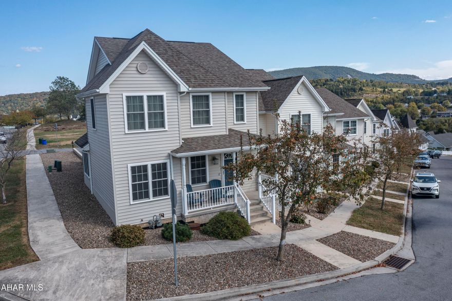 Welcome to 614 Baldwin Lane, a meticulously-kept modern industrial style townhouse built in 2018, in the desirable Holliday Hills neighborhood. As an end unit, this 3 bedroom, 2.5 bath home provides extra privacy, natural light, and views from the top of the hill of this wonderful, quiet community. 

The 1st floor features a spacious eat-in kitchen with walk-in pantry, with walkout access to a large deck perfect for relaxing or entertaining guests. The kitchen flows easily into a large dining room which is open to the family room for that perfect open-concept living you have been searching for. There is an office space off the living room with a nice view out the front window of the home. There's also a powder room conveniently located on the 1st floor for visiting guests. 

The 2nd floor features a spacious primary bedroom with primary bathroom & walk-in closet. The 2nd bedroom also features a large walk-in closet. On this floor, there is another full bathroom for the 2nd and 3rd bedrooms & the TVs in both of those bedrooms are included in the sale! Plenty of storage on this floor with 3 large closets in the hallway.
 
Additional features of this property that are worth noting include: whole home security system (all windows, motion detection, front porch and back deck video cameras), hardwired smoke detectors, in-home sprinkler system, laundry chute on the first & second floor, ample closet & storage space throughout to keep everything organized.

It is conveniently located within short distance to Penn Mont Academy, Creative Kids Education Center, and within the desirable Hollidaysburg Area School District. 

This low-maintenance, gorgeous, move-in ready townhome is ready for you to move right in!