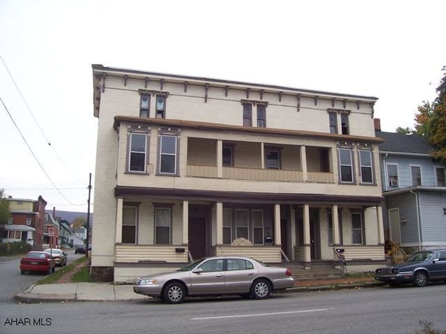 This 5 unit apartment building has a totally refurbished 2 bedroom apt. upstairs that should rent for 575 (See pictures).  There is a 3-BR apartment upstairs that needs to be refurbished.  The 1st floor has a refurbished apt. that should rent for $500.  There is also a one bedroom apt. that is occupied and rents for $380.  There is a 2 BR apt. that will be vacant soon.  The seller will replace the carpeting and have it cleaned.  It should rent for $440/month.