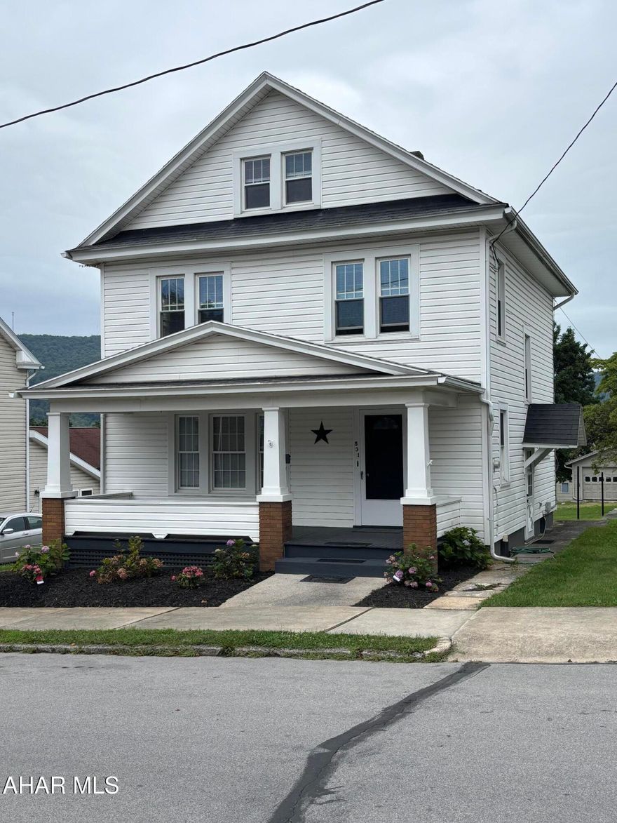 Welcome to 531 New St, Roaring Spring. This three bedroom, two bath home is move in ready. As you enter this property you will find beautiful hardwood floors throughout the entire home. The glass french doors lead to the dining room, which includes a gorgeous built-in cabinet. The spacious kitchen with both, built-in cabinets and ironing board, and full bathroom complete the main level. The natural wood staircase leads you to the second floor where you find three bedrooms and another full bath. The third floor has plenty of space for storage, or can be completed as additional living space, and the flat yard is a great space for entertaining. Don't miss out on this home, call for your appointment today.