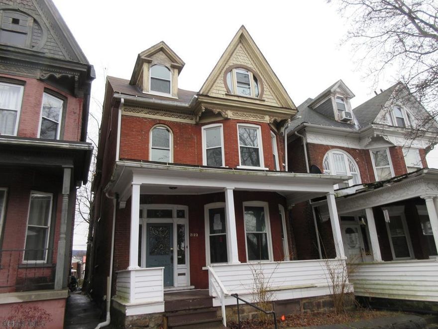 Altoona 2.5 story solid brick home with charm and character throughout. Large formal living room with ornamental fireplace, formal dining room with bay-window, and natural woodwork throughout. Second floor laundry room could be converted into a third bedroom. Needs some TLC, but lots of possibilities. Property sold AS-IS. Seller will make no repairs. Offers must be submitted through HUD approved broker. Buyer pays both transfer taxes. Exclusive Agency. Equal Housing Opportunity. Marketed by Olympus AMS www.olympusams-re.com. www.HUDHomestore.com