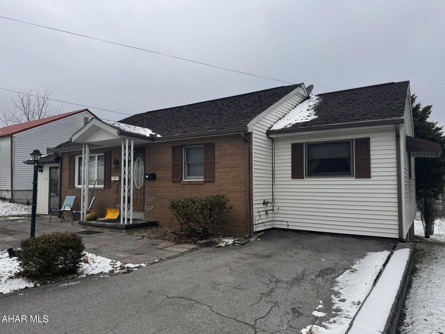 3 BR, 2 bath  ranch home with finished separate apartment in the basement with rental income possible to help with the mortgage or occupy the entire house with a finished basement.  Gas HW heat on first floor & electric BB in the lower level.  There is also a large 2 car detached garage which was used as a workshop.