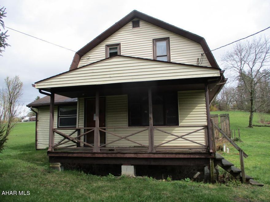 This is a home on a large lot in Allegheny Township in Hollidaysburg School District. This is a large home with a detached 2 car garage and extra parking. The main floor features a living room, kitchen, dining room, laundry room, 1/2 bath, bedroom, office and great room. The second floor features 2 bedrooms and a full bath. With some custom touches, this house could be your home