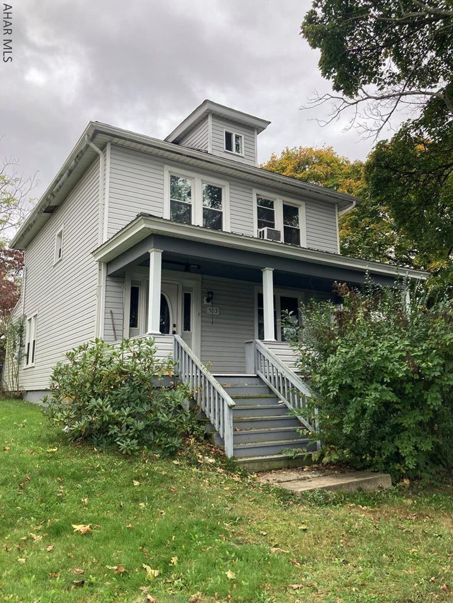 Large home with detached 2 car garage on a corner lot in Altoona East End. The first floor has spacious living room, dining room and kitchen as well as first floor laundry and an additional room that could be finished as a second bath or storage closet. The second floor has three bedrooms, bonus room used as a fourth bedroom and full bath with tile. Also a walk up attic with plenty of storage for all of that seasonal decor.