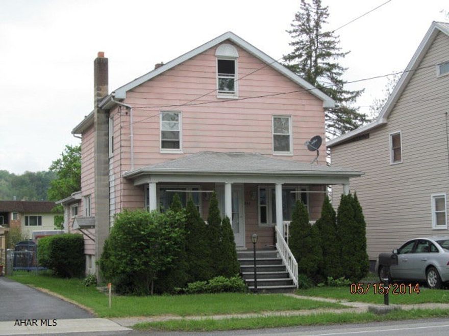 Commercial possibilities in this 4 BR, 1.5 bath property in Hollidaysburg School District. First floor BR with 1/2 bath, large eat-in kitchen with access to deck.  New furnace, water heater, and doors/windows on 1st floor.