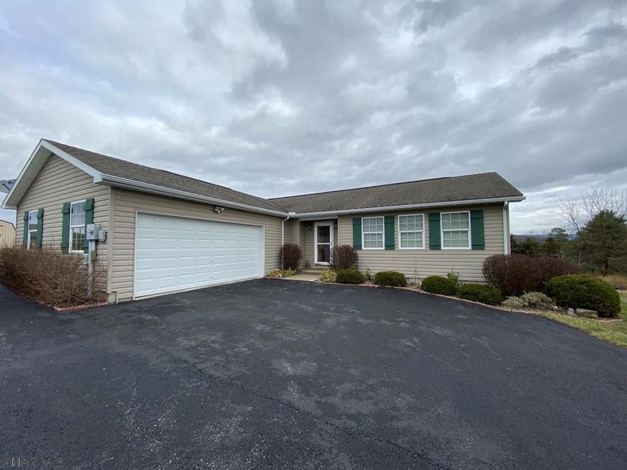 The perfect ranch home in Country Ridge Estates.  Newer build needs nothing and has been meticulously maintained.  Open floor plan is the entertainers dream!  Heat pump with central air and pellet stove backup heat.  Master bedroom with walk-in closet and en-suite full bath.  Two additional bedrooms and second full bath.  First floor laundry with new washer and dryer.  New stainless steel kitchen appliances included.  The best of one floor living! Two car attached garage and additional one car detached garage with ideal workshop space.  Additional shed for even more storage.  Durable laminate Pergo flooring and ceramic tile throughout.  Over half an acre of land at the end of this quiet street.  Needs absolutely nothing!  Set up your showing today.