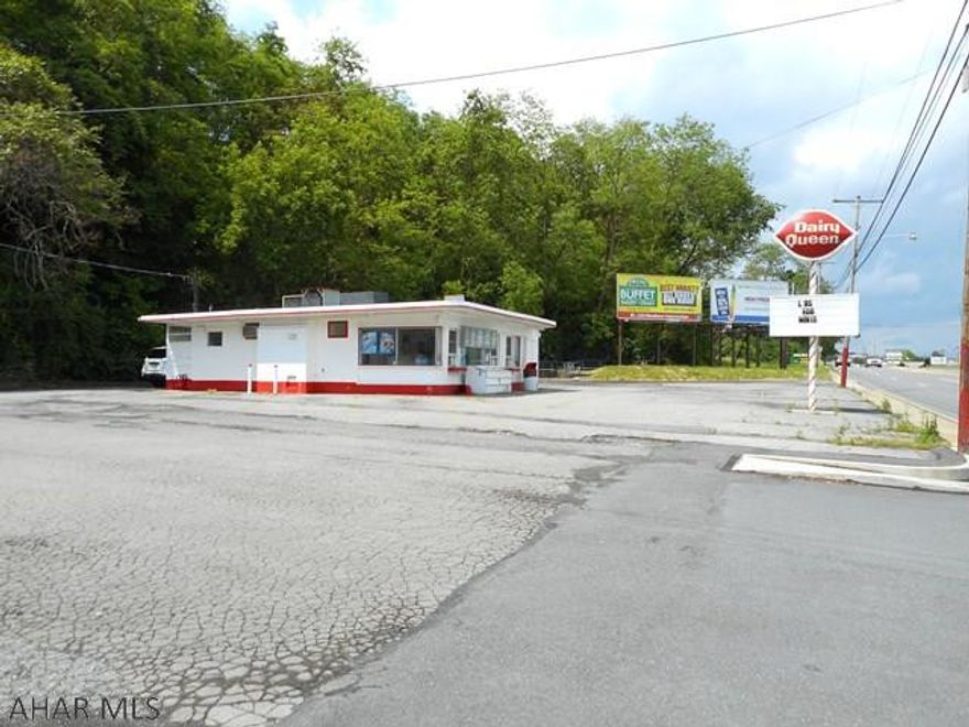Most recognizable location in Altoona. Former Dairy Queen building on 6th Avenue. Building & ground for sale. Ice cream business is closed.