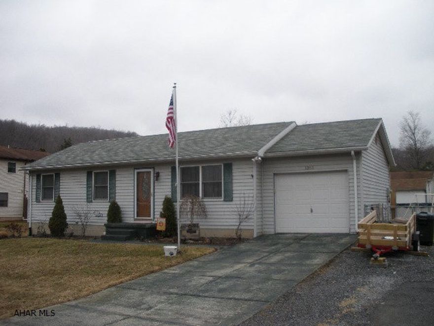 Well maintained Ranch style home on No Outlet Street.  Three bedrooms, 1 full bath, eat-in kitchen with all appliances.  Laundry closet.  Patio doors lead to a new deck, above ground pool with deck, new liner, fenced rear yard with shed.  1 car attached garage all on a 80X120 lot.  Please remove shoes....