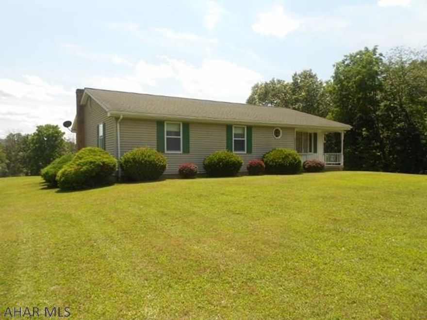 Privacy, wildlife, abundant garage space, spacious yard, wooded area in rear of property with a stream. This ranch home has 11.67 acres, outbuildings and parking inside for over 6 cars. Inside has nice size rooms with lots of potential. 2 bedrooms on main level, extra bedrooms could be added in basement. 3 bathrooms, views and paved driveway, very close to Rt 68 to Hancock or Cumberland. Come take a look at this inviting property!!