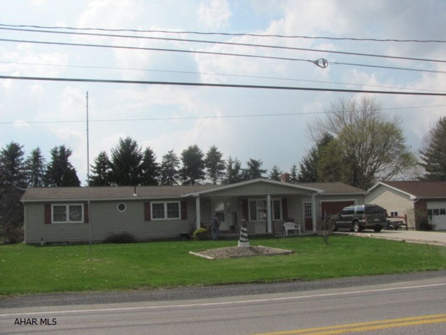 3BR Rancher located adjacent to Northern Bedford County schools. Conveniently located to banking, Dr's office, two restaurants and convenience store while nestled in the Alleghany Mountains. Oversized one car garage with office area. Laundry room and additional study/sunroom are located on the main floor giving you access to all you need on one level.