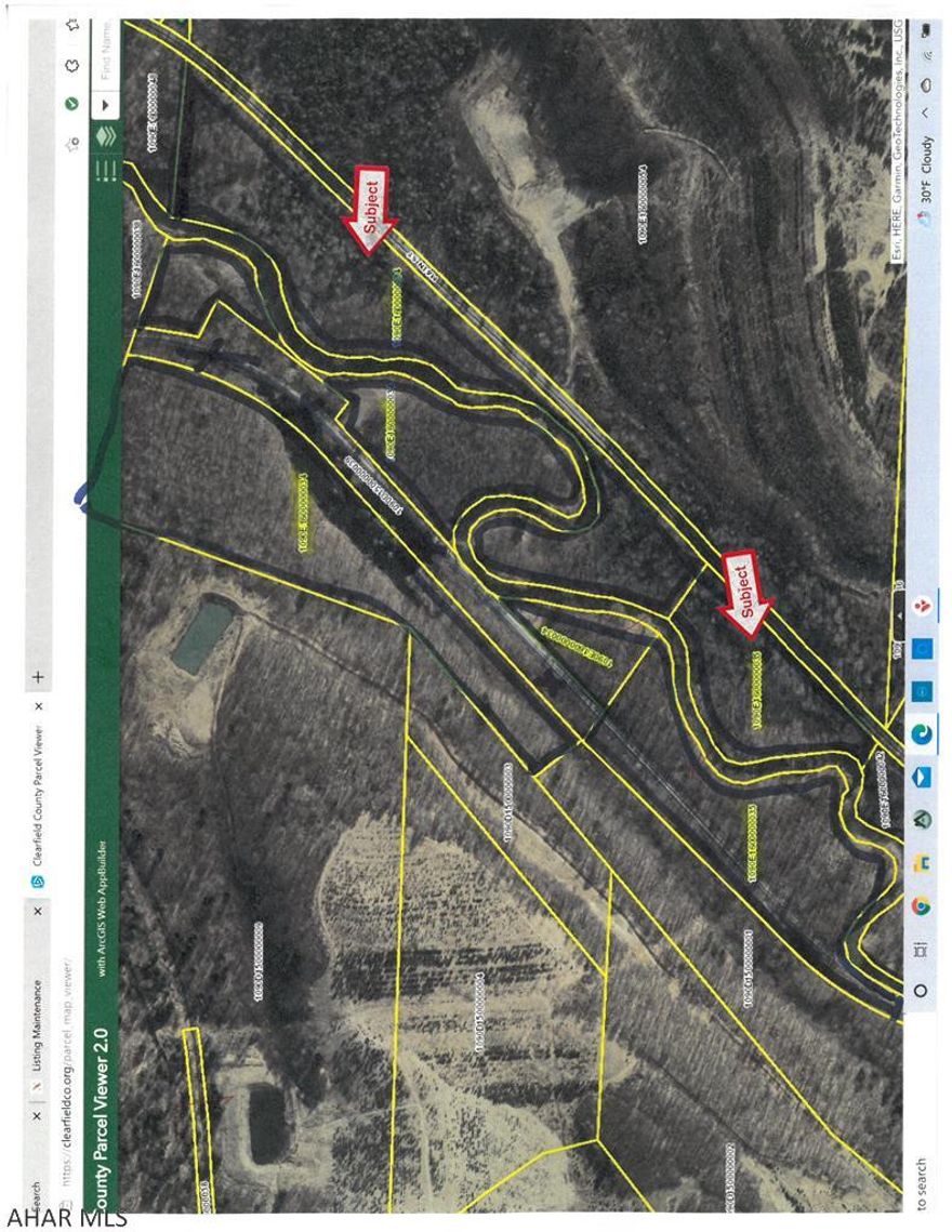 Wooded hunting and fishing land with frontage on 36. Chest creek splits the property. Timber value has not been estimated yet but the property has some.  No gas or mineral rights included. Flood zone around the creek.