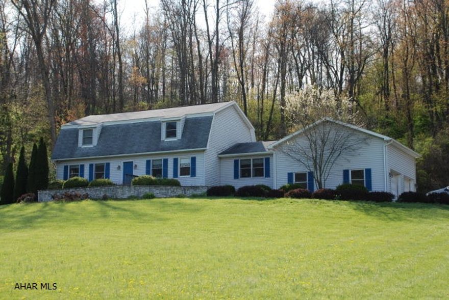 spacious dutch colonial with 15.863 acres , nice home with first floor laundry, central air, large living room and large family room, 24 x 24 two car garage. with great views. Easy commute.