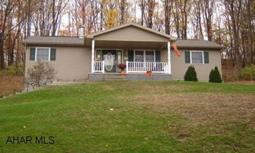 Very nice raised ranch on large private lot.  Full finished basement with large family room with pellet stove which helps to heat entire house.  Gas fireplace in living room.