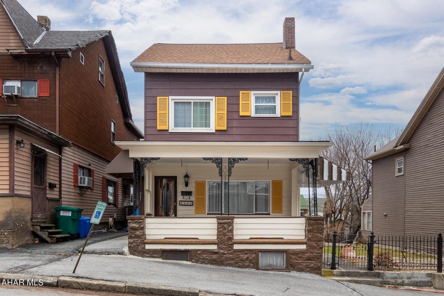 3 bedroom, 1 full bath & half bath home that has been loved and maintained. Home comes with additional lot extending yard with wrought iron fence, 2 sheds and detached garage, Kitchen has eat in area, updated appliances, deck 13x23 (est) covered, covered front porch, large main bedroom with 2 wall closets and closet leading to the walk up attic.Garage & street parking. Make your appointment today!