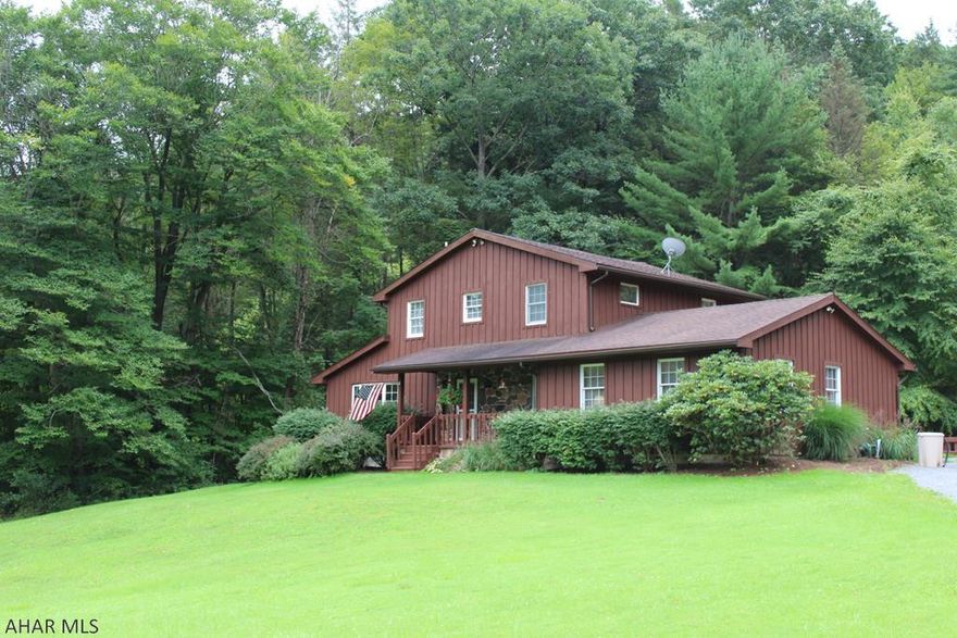 Beautiful home on over 3 private acres in Bellwood-Antis School District. 3 bedroom (den (12.5 x 9.7) on 1st floor could be used as a 4th bedroom) 3 bathroom home with hardwood flooring throughout most of the home. Enjoy the wooded views, privacy and stream on property.  1st floor den /office (12.5 x 9.7) could be used as a 4th bedroom. Call for a showing!!