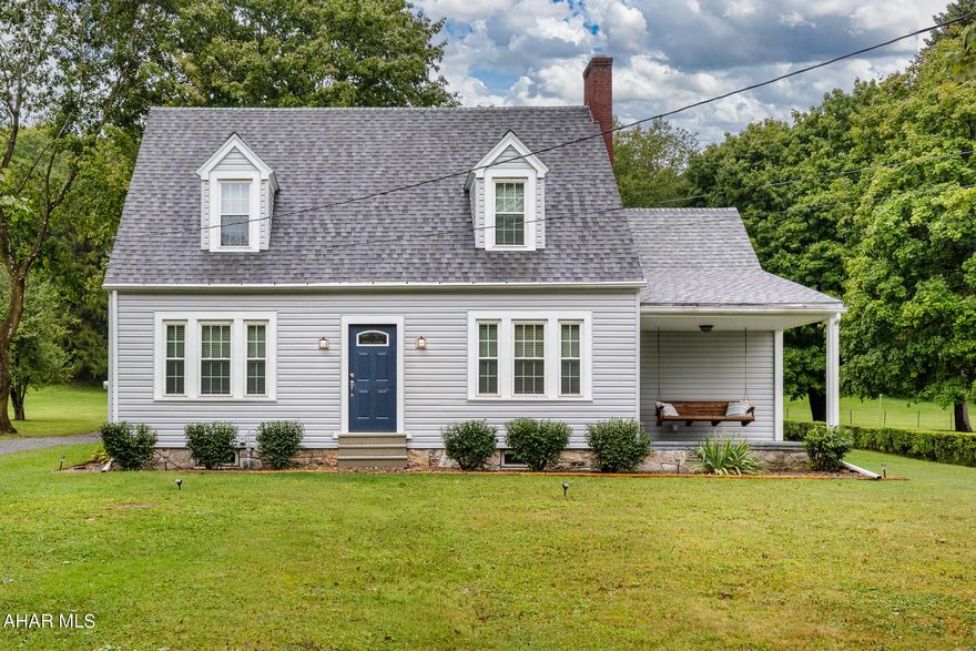 Privacy and convenience in this perfect Pleasant Valley Cape Cod. Newly refinished original hardwood, original solid wood interior doors and built ins. Flat, 1 acre lot with circular driveway and mature shade trees, flagstone patio, covered porch, spacious rooms, additional unfinished room above garage, even electric and phone to the shed.