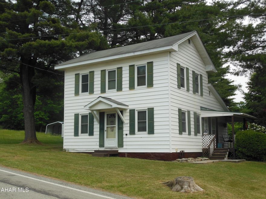 Hunter's paradise in Fallentimber w/ 21+ acres, mostly wooded (timber), fairly level. 2-3 BR, 1 BA (on 1st fl) home 1999 Single-wide 
 occupied rental, small pond, oversized shed & peaceful environment with plenty of wildlife.  *notice 2 hr. to show