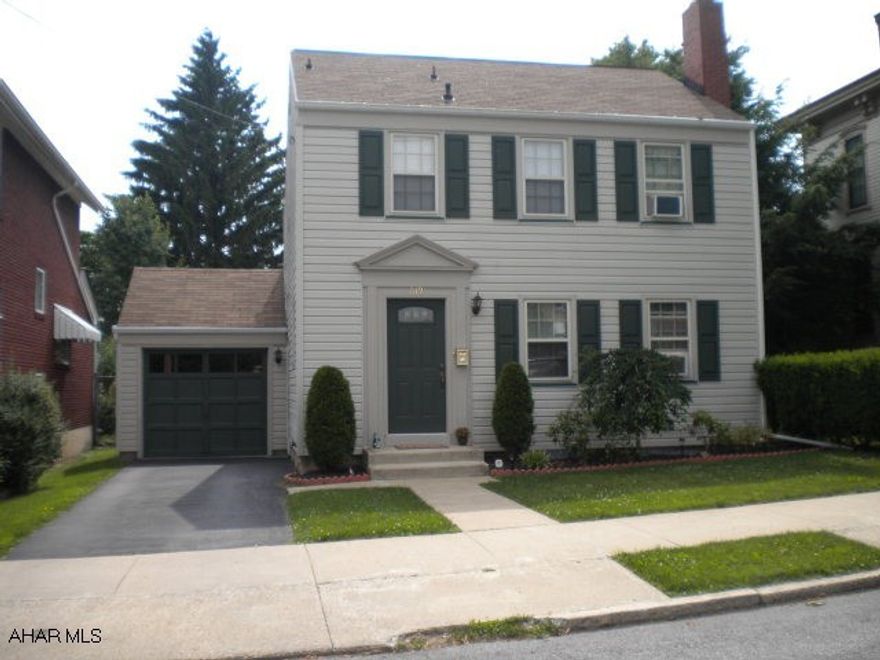 Nicely decorated and well maintained 3 BR, 1.5 BA with hardwood floors, maple kitchen with ceramic tile floor.  Dining Room with built-in corner cabinet, LR w/fireplace, 1 car garage.