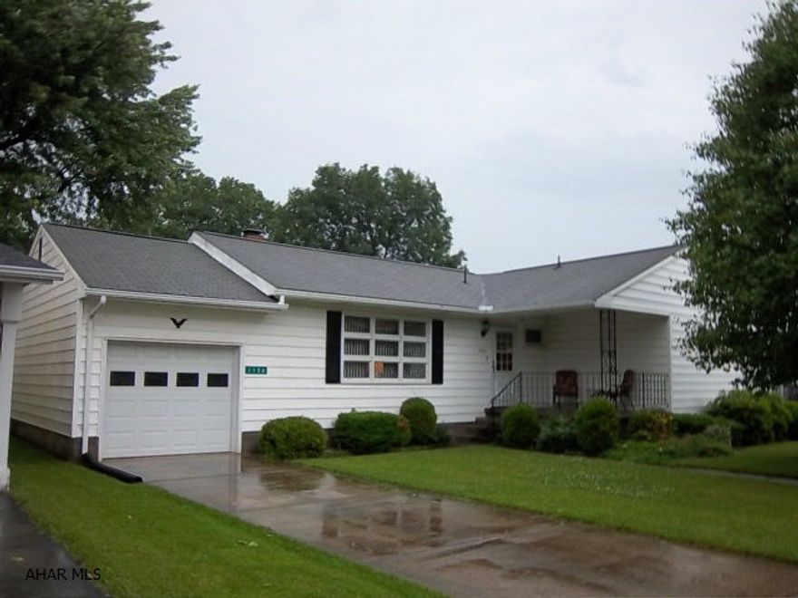 Well maintained Duncansville rancher. 3 BR, 1 BA, eat-in kitchen including all appliances and W/D. Large living area. Hardwood floors and thermopane windows, full basement with walkout and plenty of storage. Attached 1 car garage, flat fenced in back yard w/patio. Don't miss this one!!