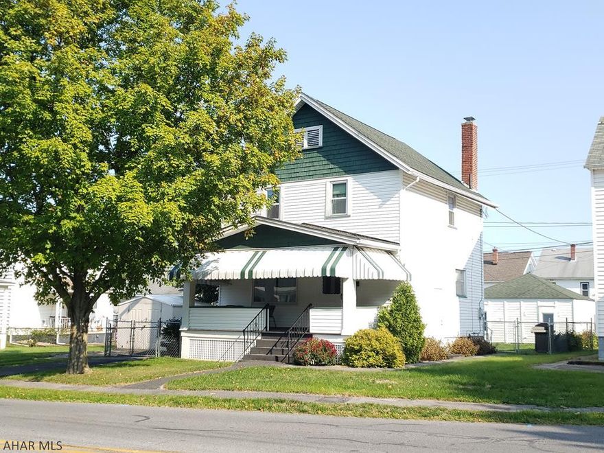 Beautiful, centrally located & well-maintained home in the Toy Town section of Altoona. The Home features 3 bedrooms with hardwood floors, an updated first floor half bath, an updated second-floor full bath, a newer roof, hot water heater, and new windows.  The living room features a gas fireplace, perfect for warming up on those brisk fall and winter nights.  The dining room and kitchen are bright and cheery and feature plenty of natural light.  The yard is fenced in and includes a detached garage and plenty of off-street parking.  The exterior features vinyl siding, and well as a lovely front porch, making it the perfect place to relax after a long day.  There is ample storage space throughout the home.  This home is move-in ready- All that is missing is YOU!