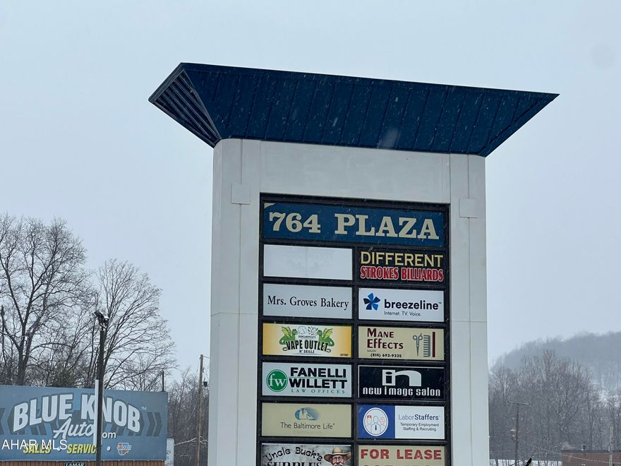 764 Plaza | High-Visibility Retail & Office Center: 

764 Plaza is a high-traffic, 12-unit commercial center strategically positioned near Altoona, offering prime visibility and exposure with an average daily traffic count of 13,469 vehicles. This well-maintained property features a diverse tenant mix of established retail and office users, providing stable cash flow and long-term occupancy. The center includes prominent pylon signage, enhancing visibility, and a 76-space surface parking lot for convenience. An excellent investment opportunity in a growing commercial corridor.
