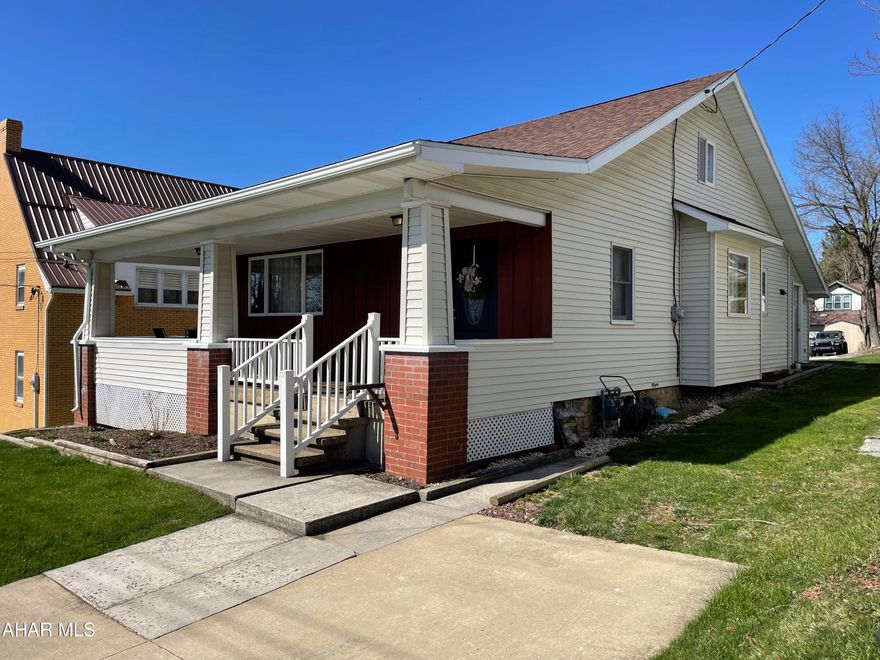 You can move right into this immaculately kept and updated home in Cresson Borough. The large entry way has wall to wall deep closets to store all your everyday items and then some. The tiled floor flows nicely from the dining room into the kitchen. The dining room is spacious and can accommodate a large table and it is open to the kitchen, great for entertaining! Solid wood cabinets with updated countertops and tile back splash. The kitchen appliances are included in the sale. The large living room can fit a sectional for all your family members.  Both bedrooms on this floor are spacious and have plenty of closet space. The full bath is great for guests. A mudroom completes this floor. Upstairs you will find a half bath, plenty of closet space and a massive bedroom that could be used many different ways. You could add a wall and have 4 spacious bedrooms. The basement offers an open area that was used for work space. There is a full bath in the basement, and an area for laundry. Come home from a long day and enjoy the oversized covered front porch, or head out to the back yard and enjoy a fire this spring/summer and make some mountain pies or s'mores. This property has plenty of off street parking and a one car garage to store addition items. New carpet, new sewer line installed, and freshly painted. Call today.