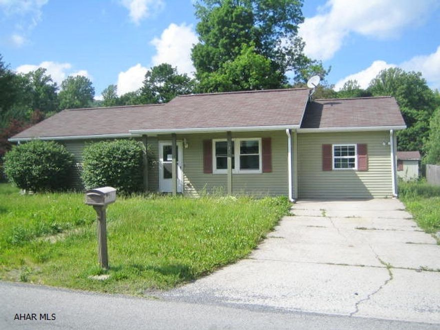 One story vinyl ranch in Eldorado Springs. Eat-in kitchen with laundry area, formal dining room & large living room. Rear deck & nice yard. Property sold AS-IS. Seller will make no repairs. Buyer pays both transfer taxes. Equal Housing Opportunity. Insurable with repair escrow (see hudhomestore.com for details).