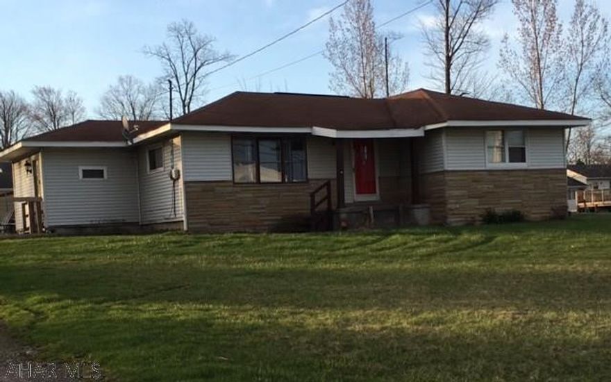 Three bedroom ranch situated on a large level lot.  House has hardwood floor &  stone wall in dining room. Many recent updates and repairs have been done to property including a new roof.