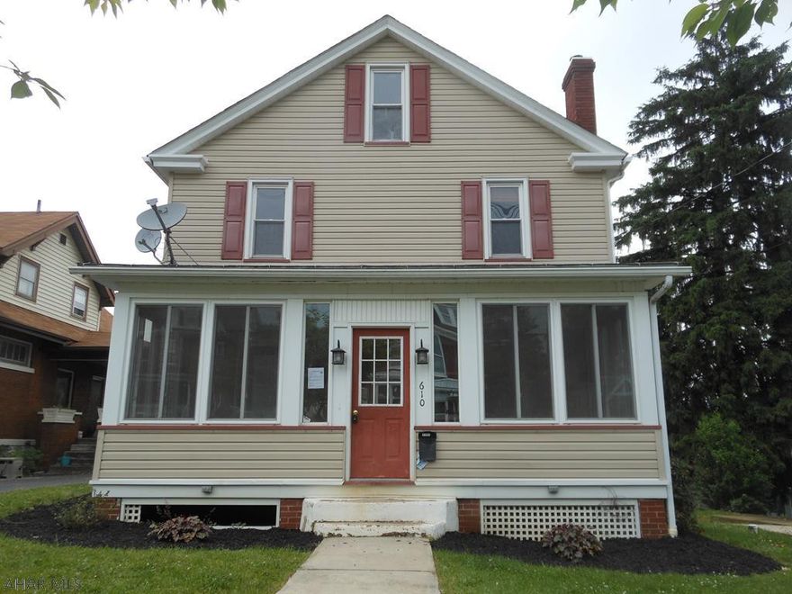 This is a Fannie Mae Homepath property. This is a 2.5 story home in Williamsburg Borough. This home has a detached garage in the rear of the property along with off street parking in the front. The first floor features an enclosed porch, living room with fireplace, dining room and kitchen. The second floor has 2 bedrooms, a master bedroom, master bath and full bath. There is a walk up attic for convenient storage. Rear elevated deck for entertaining. With some custom touches, this house could be your home