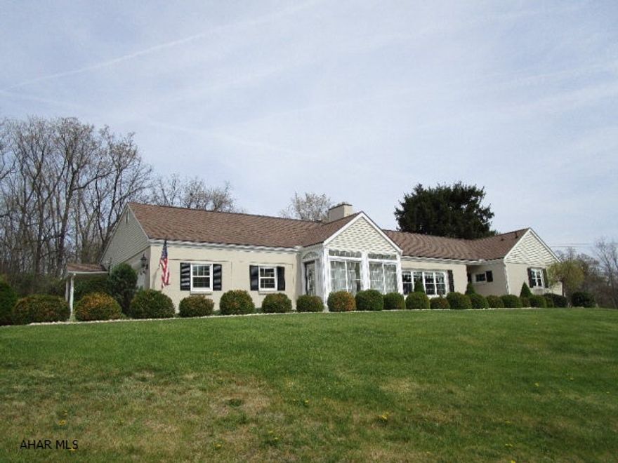 You'll be impressed by this immaculate sprawling ranch home! Resting on just over 25 acres, it features convenient and easy access to the downtown area but room to roam on your own wooded trails. Take advantage of the open chef's kitchen with cherry cabinets, granite counters & commercial range, open breakfast and dining areas leading to the patio/pool, family room, formal dining room with built-ins, living room w/ FP, den, heated sun room, master bed suite w/ bath, second bed w/ full bath, 3rd bed, full bath and additional powder room for guests. Basement w/ rec. room, FP & stone bar, fourth bed and a full bath. The outdoor entertainment area offers a large patio, inground salt pool, pool house with 1/2 bath & outdoor kitchen center. This property is absolutely gorgeous!!!