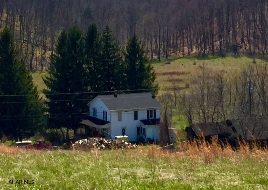 Nestled in the foothills of Allegheny Mountains lies this 120 acre farm conveniently located near I-99, Rt.30, RT 56 and the Pennsylvania Turnpike. The farm home is surrounded by lush country fields and looks out onto a stream that runs through the property. Approximately 70+ tillable acres and some timber value is available on the wooded acres. A large 4 bedroom, 2bath farm house has a lovely wrap around porch. An outdoor wood furnace allows for economic heat savings. Barn and outbuildings also included.